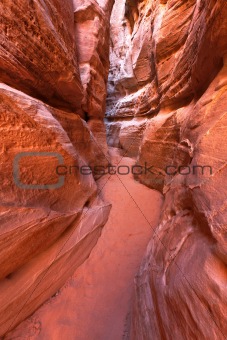 Sandstone Slot Canyon in Nevada Valley Of Fire