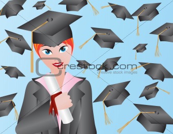 Female Graduation Illustration