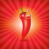 Sunburst Background With Red Hot Pepper