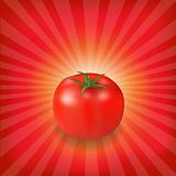 Sunburst Background With Red Tomato