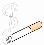 Cigarette with smoke