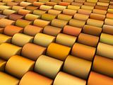abstract 3d render multiple yellow orange cylinder backdrop patt