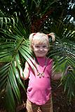 girl with a palm leaf