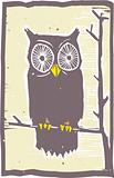 Owl Woodblock