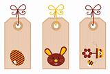 Retro easter labels set isolated on white