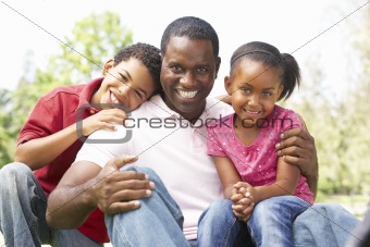 Father With Children In Park