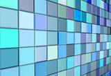 3d render tiled mosaic blue purple wall pavement