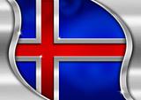 Iceland Metal Flag