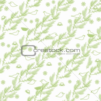 Spring seamless pattern on white background
