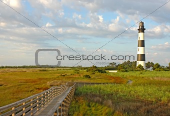 The Bodie Island lighthouse on the Outer Banks of North Carolina