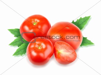 Heap of fresh red tomatos