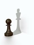 Black pawn with kings shadow/pawns pride