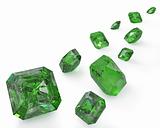 Path of green emeralds