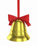 Christmas bell with red ribbon 