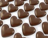 Many heart shaped chocolate candies