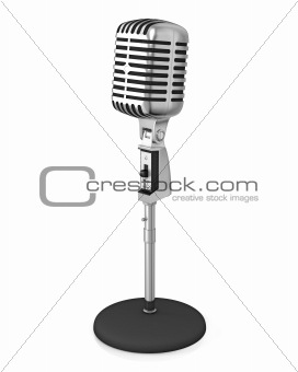 Classic microphone on black stand