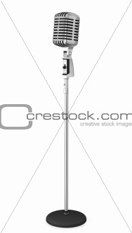 Classic microphone on a long stand