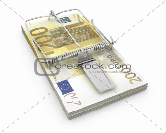 Mouse trap made of pack of euro