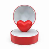 Heart in a round gift box