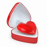 Heart in a heart shaped gift box