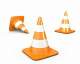 Three road cones
