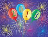 Happy New Year 2013 Balloons Illustration
