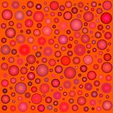 3d glossy abstract red bubble pattern in multiple red on orange