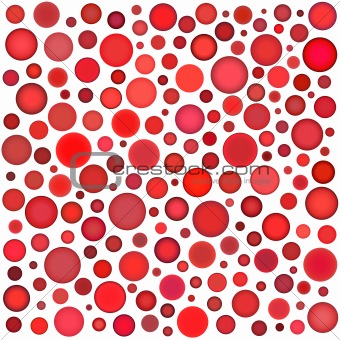 sphere bubble pattern in multiple red on white
