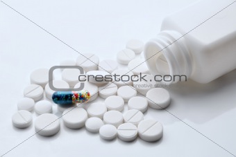 Pills and bottle (jar)