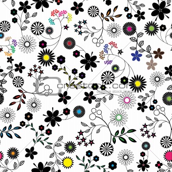  Seamless flower background pattern.
