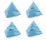 3d abstract pyramid set, design elements