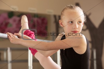 Ballet Student Looks Over