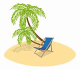 Sun Lounger and Palm Tree