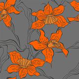 Seamless wallpaper with Narcissus flowers 