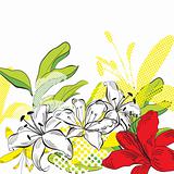 Summer background with decorative flowers