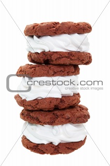 Chocolate Cream Filled Cookie Stack