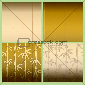 Set of seamless bamboo patterns