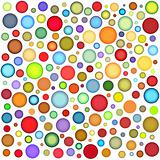 abstract sphere bubble pattern in multiple color on white