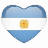 Argentina Flag Heart Glossy Button