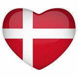 Denmark Flag Heart Glossy Button