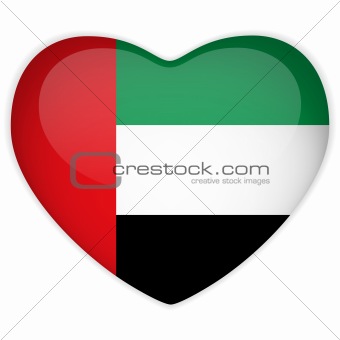 Emirates Flag Heart Glossy Button