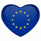 Europe Flag Heart Glossy Button