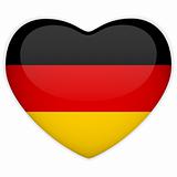 Germany Flag Heart Glossy Button