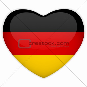 Germany Flag Heart Glossy Button
