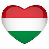 Hungary Flag Heart Glossy Button