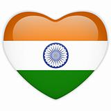 India Flag Heart Glossy Button