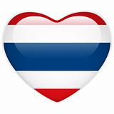 Thailand Flag Heart Glossy Button
