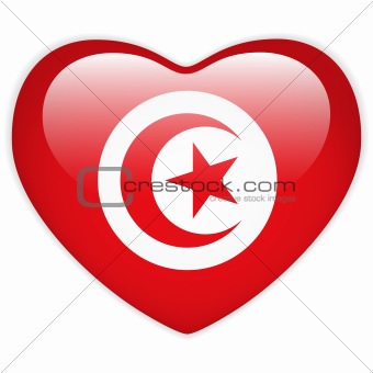 Turkey Flag Heart Glossy Button