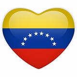 Venezuela Flag Heart Glossy Button