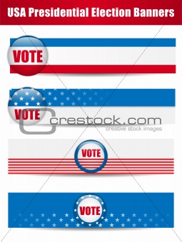 Vote Banners. Set of four with Background